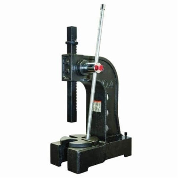 Arbor Press, Single Leverage, 4 ton, 134 x 134 in Ram, 1678 in Throat Depth, 23 in Stroke, 10, Palmgren, Mfr#: 9661401
